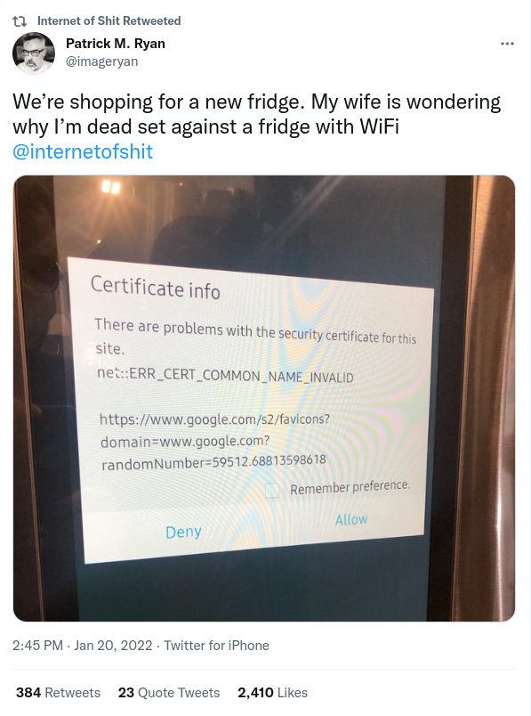 internetofshit Twitter account